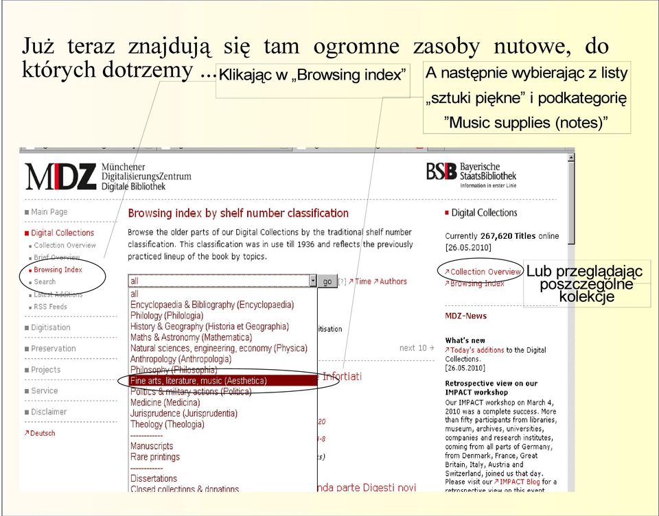 ..klikając w Browsing index A następnie wybierając z