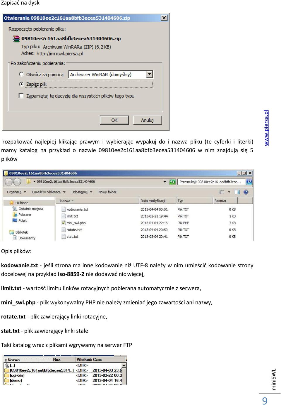 txt - jeśli strona ma inne kodowanie niż UTF-8 należy w nim umieścić kodowanie strony docelowej na przykład iso-8859-2 nie dodawać nic więcej, limit.
