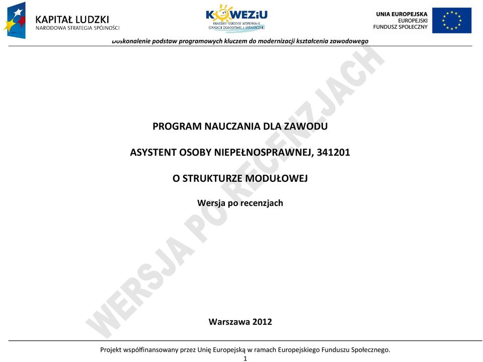 po recenzjach Warszawa 2012 rojekt współfinansowany