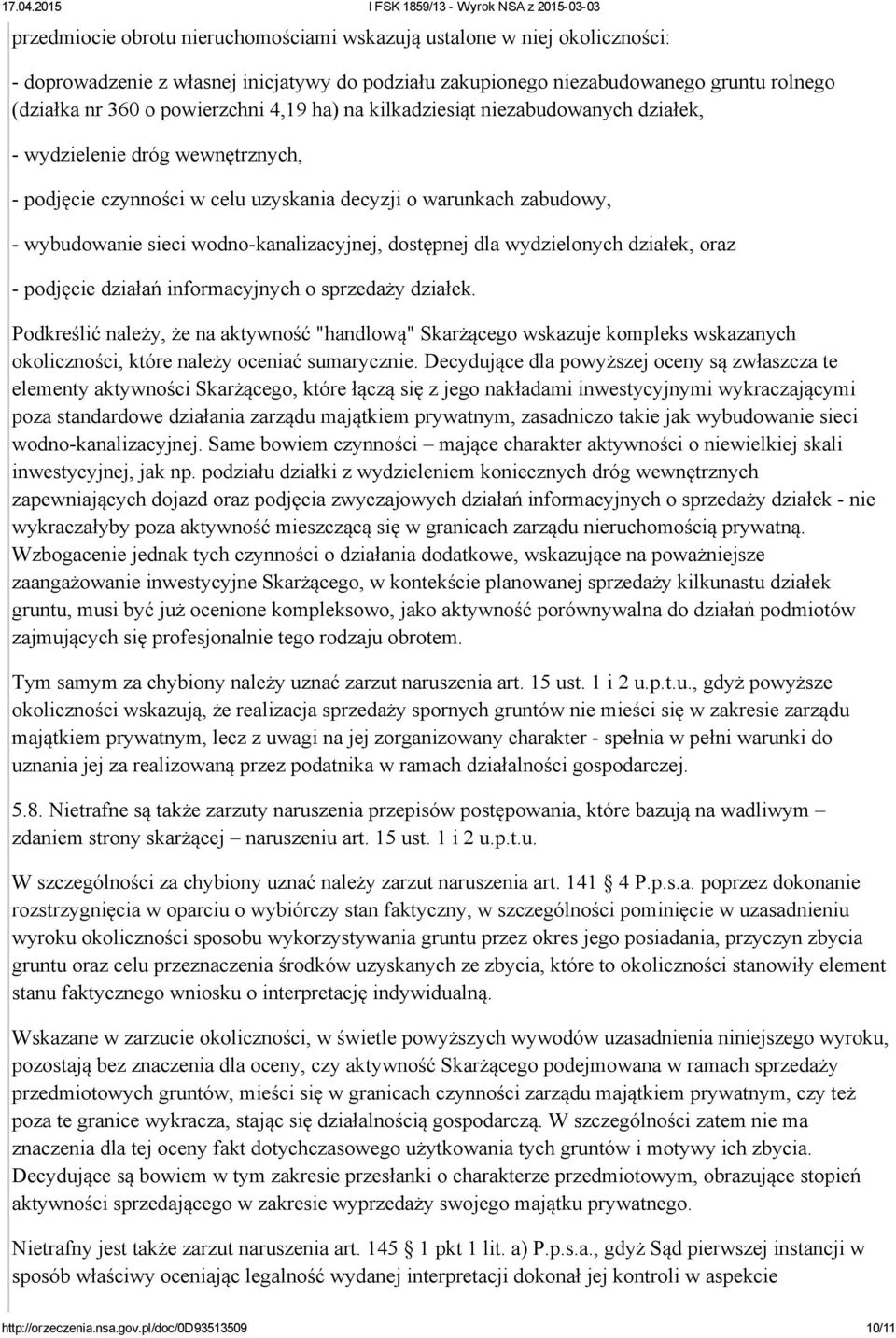 wydzielonych działek, oraz podjęcie działań informacyjnych o sprzedaży działek.