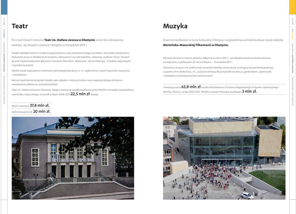 Wykonano prace w obrębie bryły budynku: odnowiono trzy sale teatralne, widownię, zaplecze i foyer. Powstał łącznik między budynkiem głównym a Studium Aktorskim.