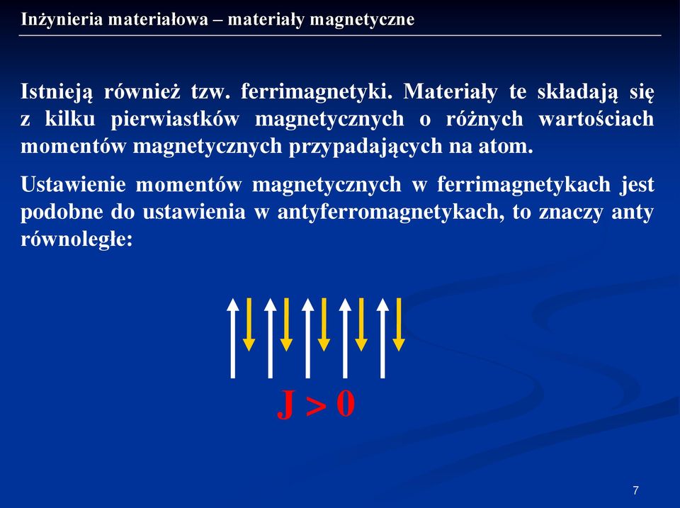 wartościach momentów magnetycznych przypadających na atom.