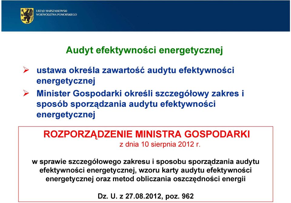 GOSPODARKI z dnia 10 sierpnia 2012 r.