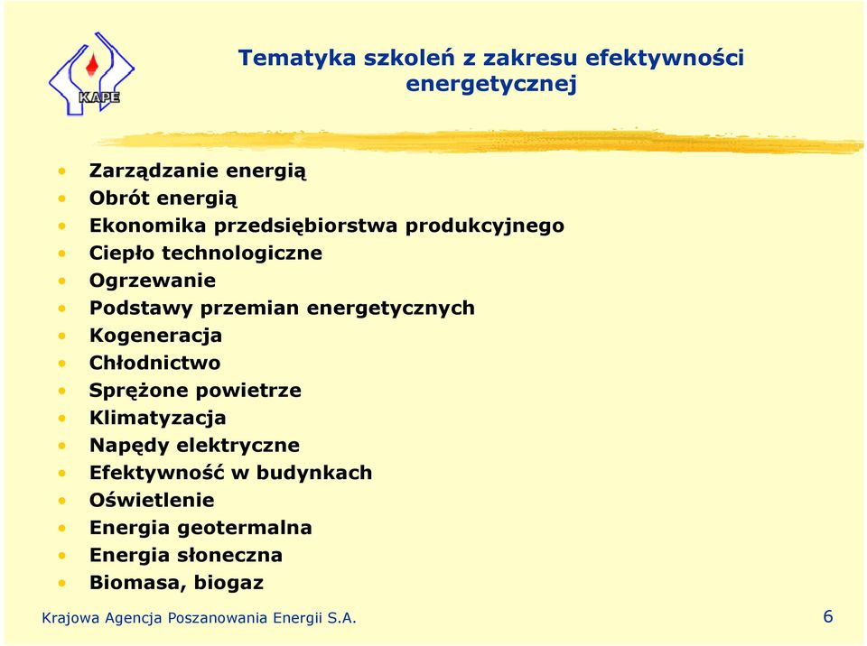 Kogeneracja Chłodnictwo Sprężone powietrze Klimatyzacja Napędy elektryczne Efektywność w budynkach