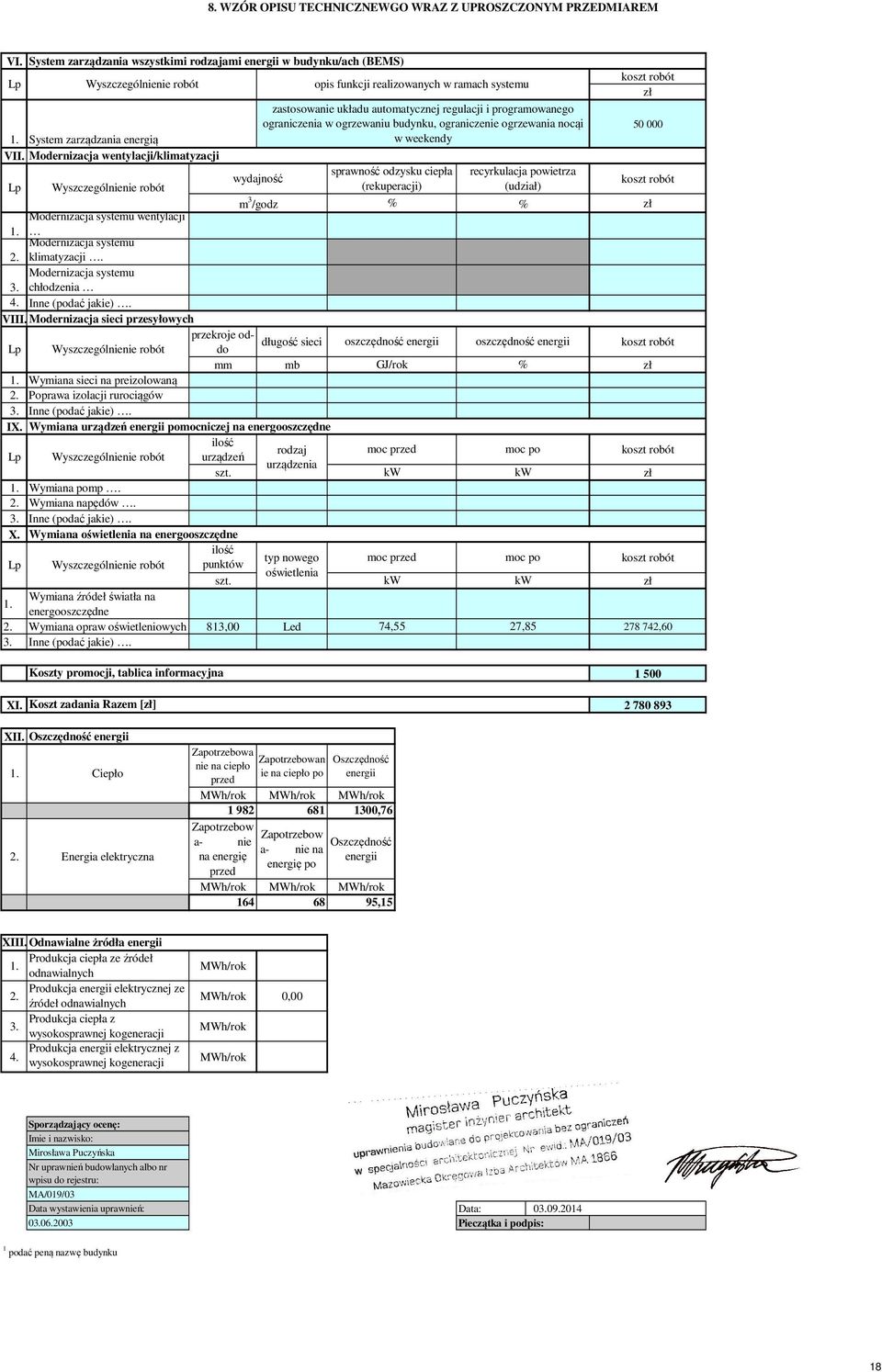 Modernizacja wentylacji/klimatyzacji zastosowanie układu automatycznej regulacji i programowanego ograniczenia w ogrzewaniu budynku, ograniczenie ogrzewania nocąi w weekendy sprawność odzysku ciepła