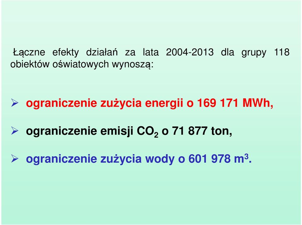 zużycia energii o 169 171 MWh, ograniczenie emisji