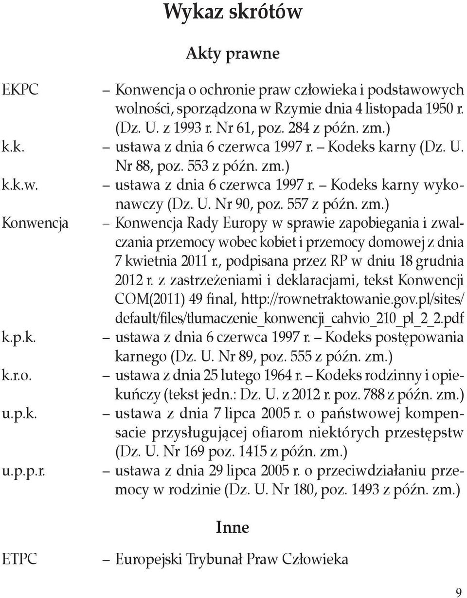 ) k.k.w. ustawa z dnia 6 czerwca 1997 r. Kodeks karny wykonawczy (Dz. U. Nr 90, poz. 557 z późn. zm.