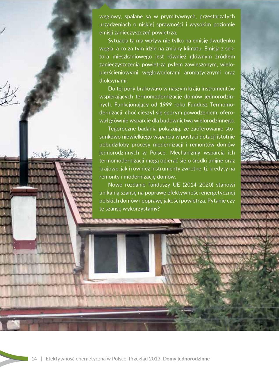 Emisja z sektora mieszkaniowego jest również głównym źródłem zanieczyszczenia powietrza pyłem zawieszonym, wielopierścieniowymi węglowodorami aromatycznymi oraz dioksynami.