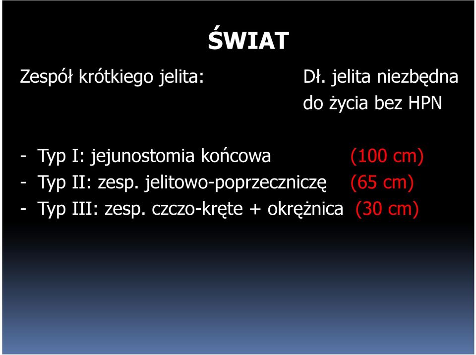 jejunostomia końcowa (100 cm) - Typ II: zesp.