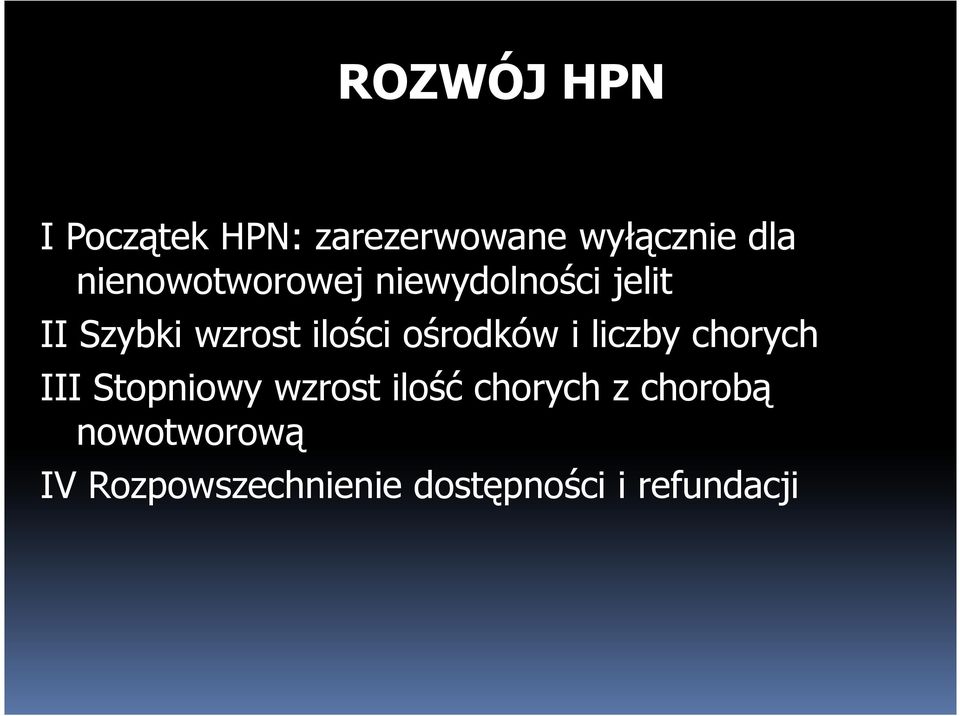 ośrodków i liczby chorych III Stopniowy wzrost ilość chorych