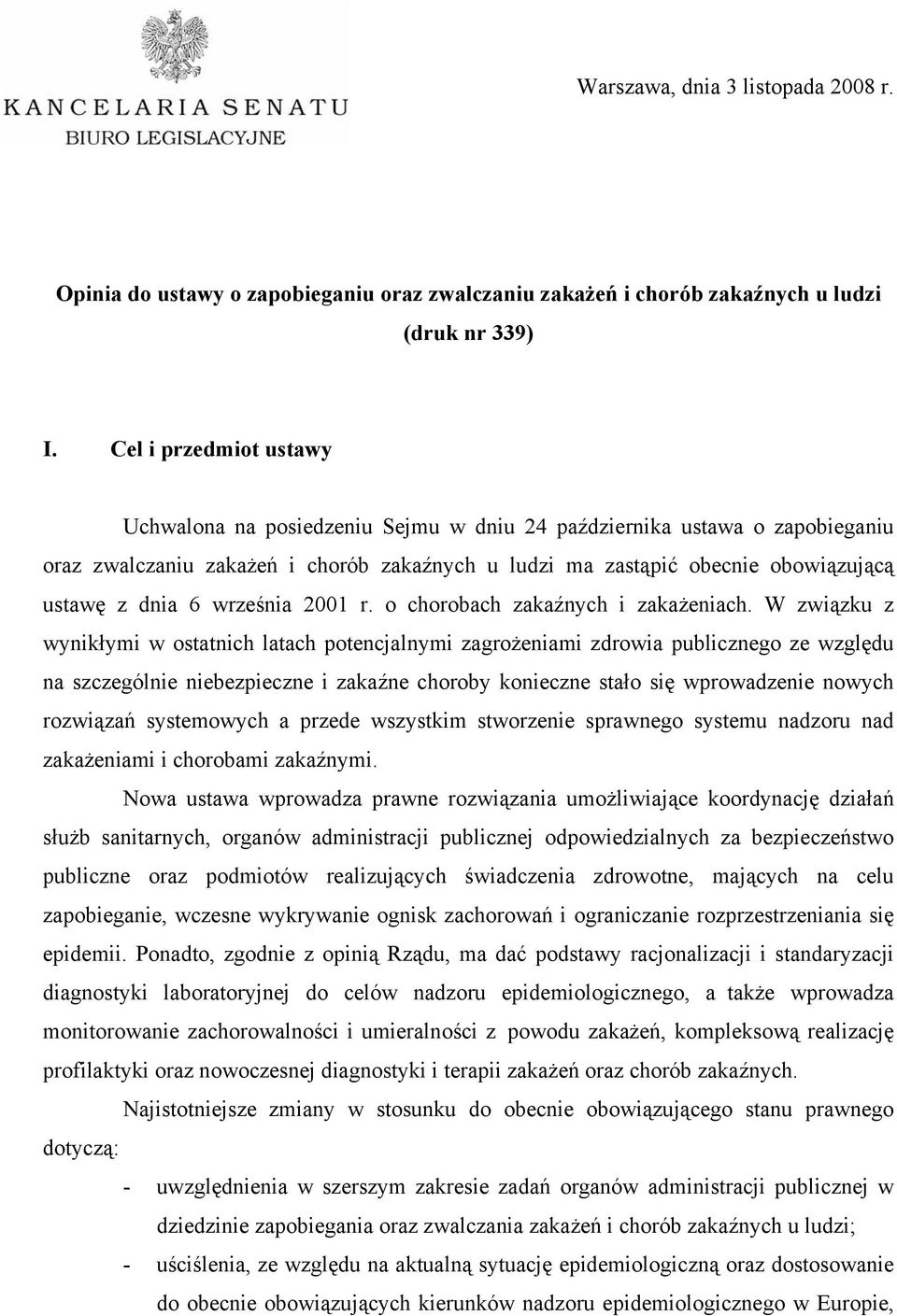 września 2001 r. o chorobach zakaźnych i zakażeniach.