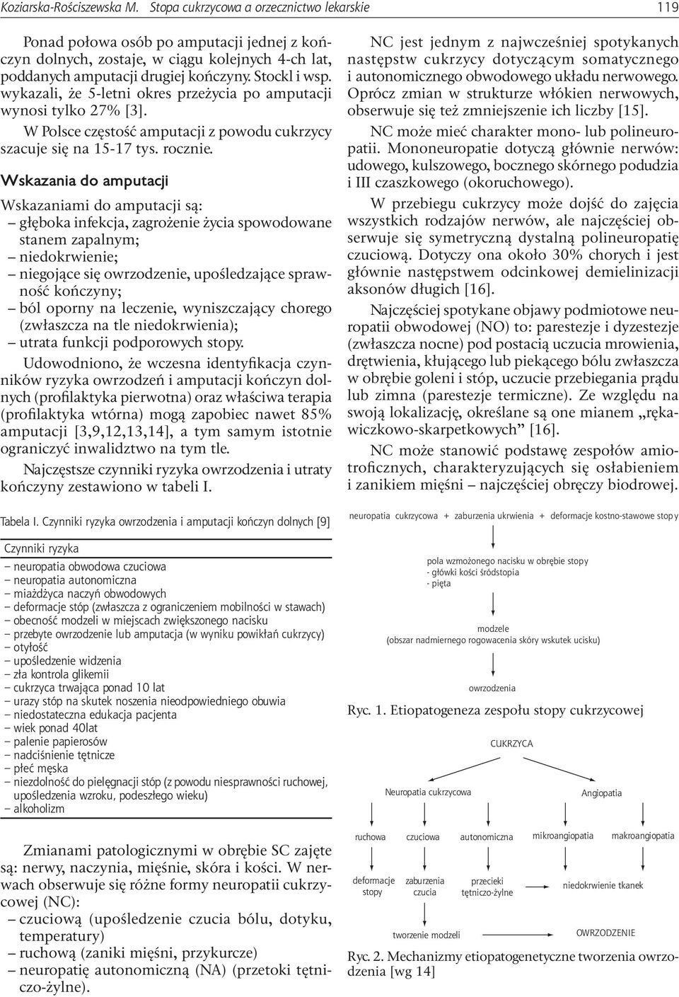 wykazali, że 5-letni okres przeżycia po amputacji wynosi tylko 27% [3]. W Polsce częstość amputacji z powodu cukrzycy szacuje się na 15-17 tys. rocznie.