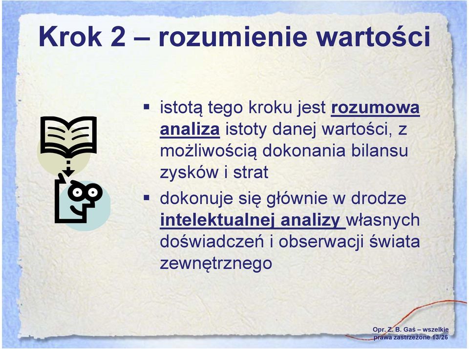 strat dokonuje się głównie w drodze intelektualnej analizy