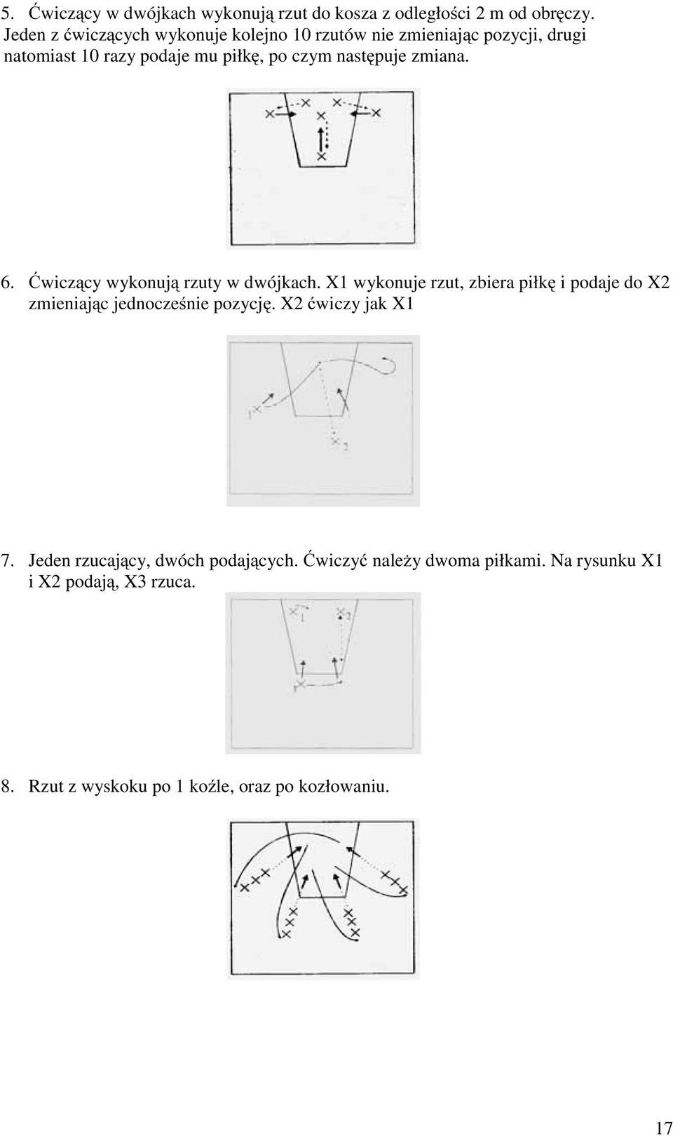 poczymnastępuje zmiana. 6. Ćwiczący wykonują rzuty w dwójkach.