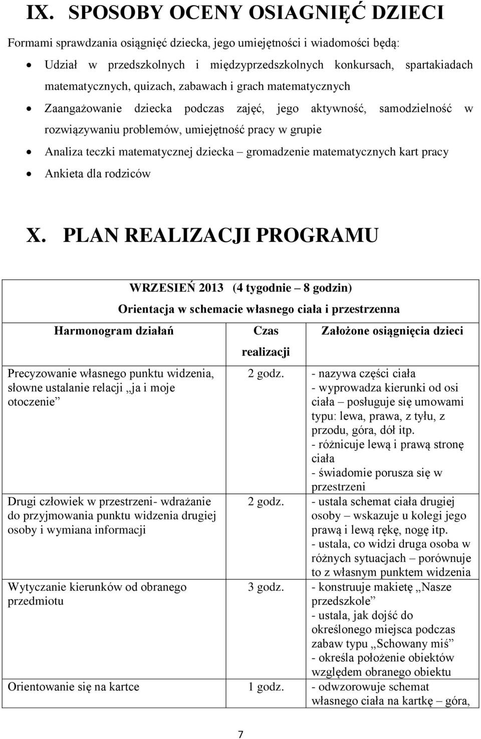 gromadzenie matematycznych kart pracy Ankieta dla rodziców X.