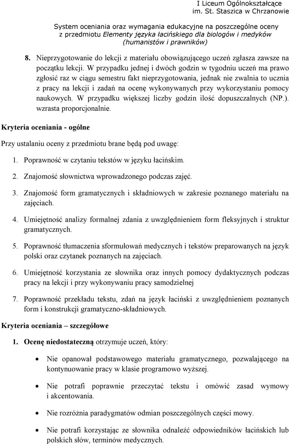 wykorzystaniu pomocy naukowych. W przypadku większej liczby godzin ilość dopuszczalnych (NP.). wzrasta proporcjonalnie.