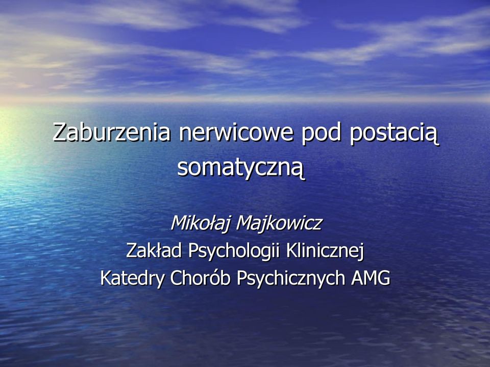 Majkowicz Zakład Psychologii