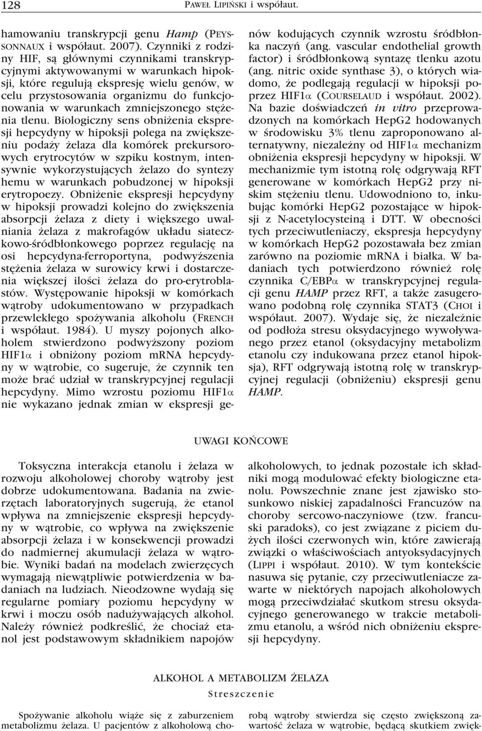 zmniejszonego stężenia tlenu.
