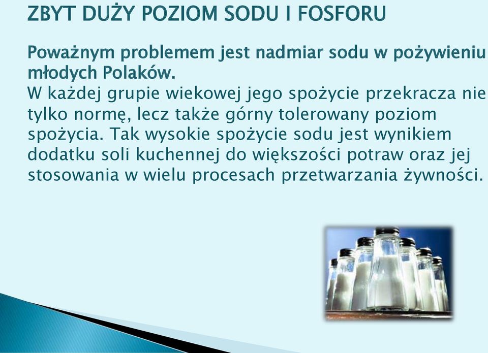 W każdej grupie wiekowej jego spożycie przekracza nie tylko normę, lecz także górny