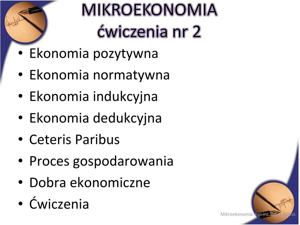 Ekonomia dedukcyjna Ceteris Paribus