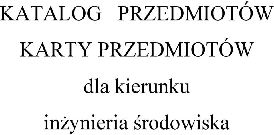 PRZEDMIOTÓW dla