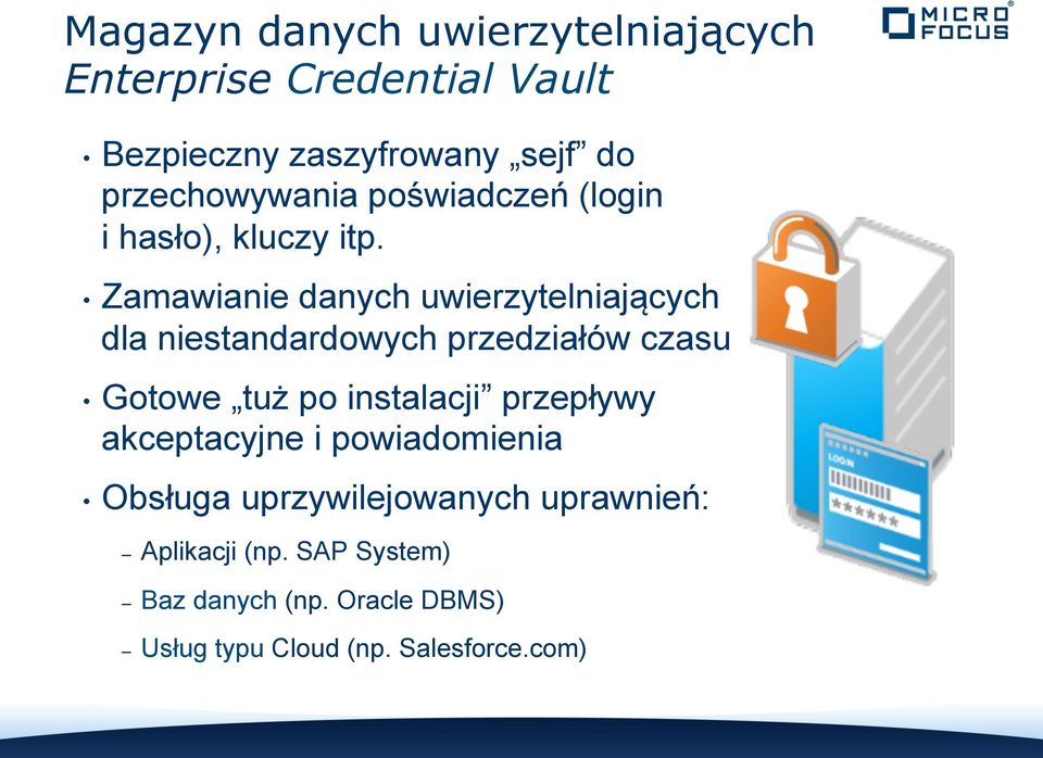 Zamawianie danych uwierzytelniających dla niestandardowych przedziałów czasu Gotowe tuż po instalacji