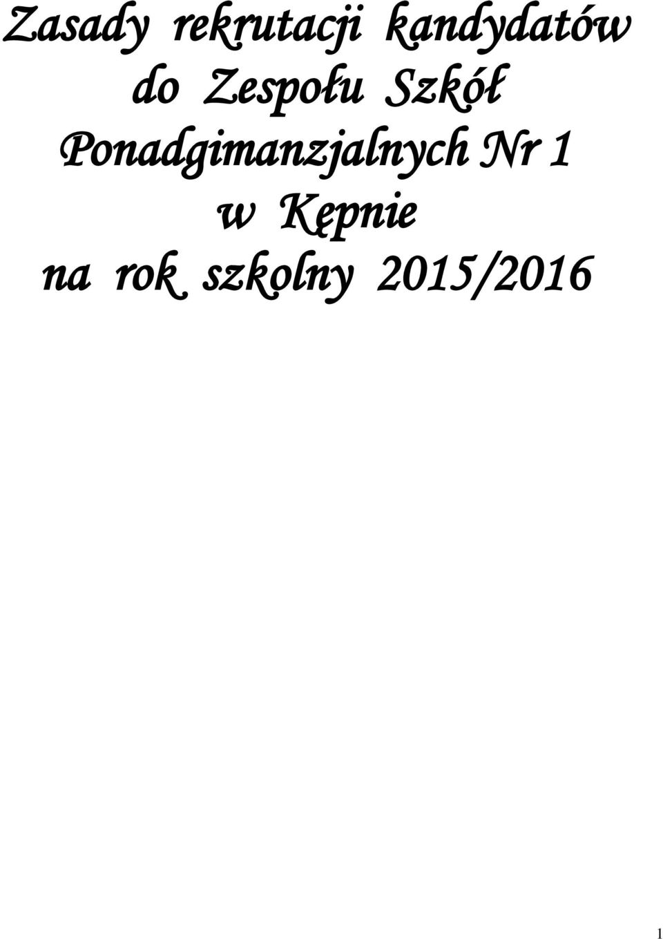 Szkół Ponadgimanzjalnych