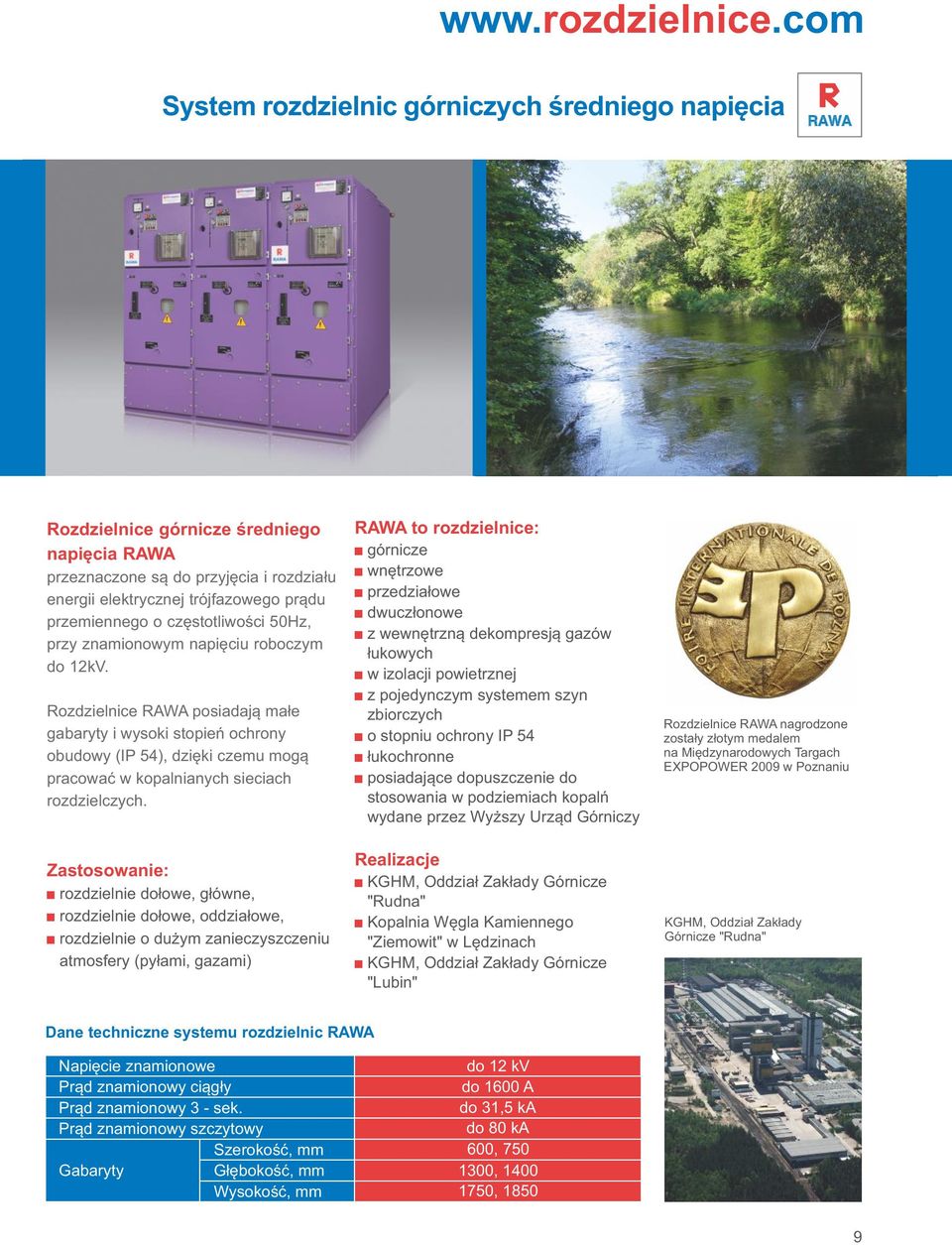 częstotliwości 50Hz, przy znamionowym napięciu roboczym do 12kV.