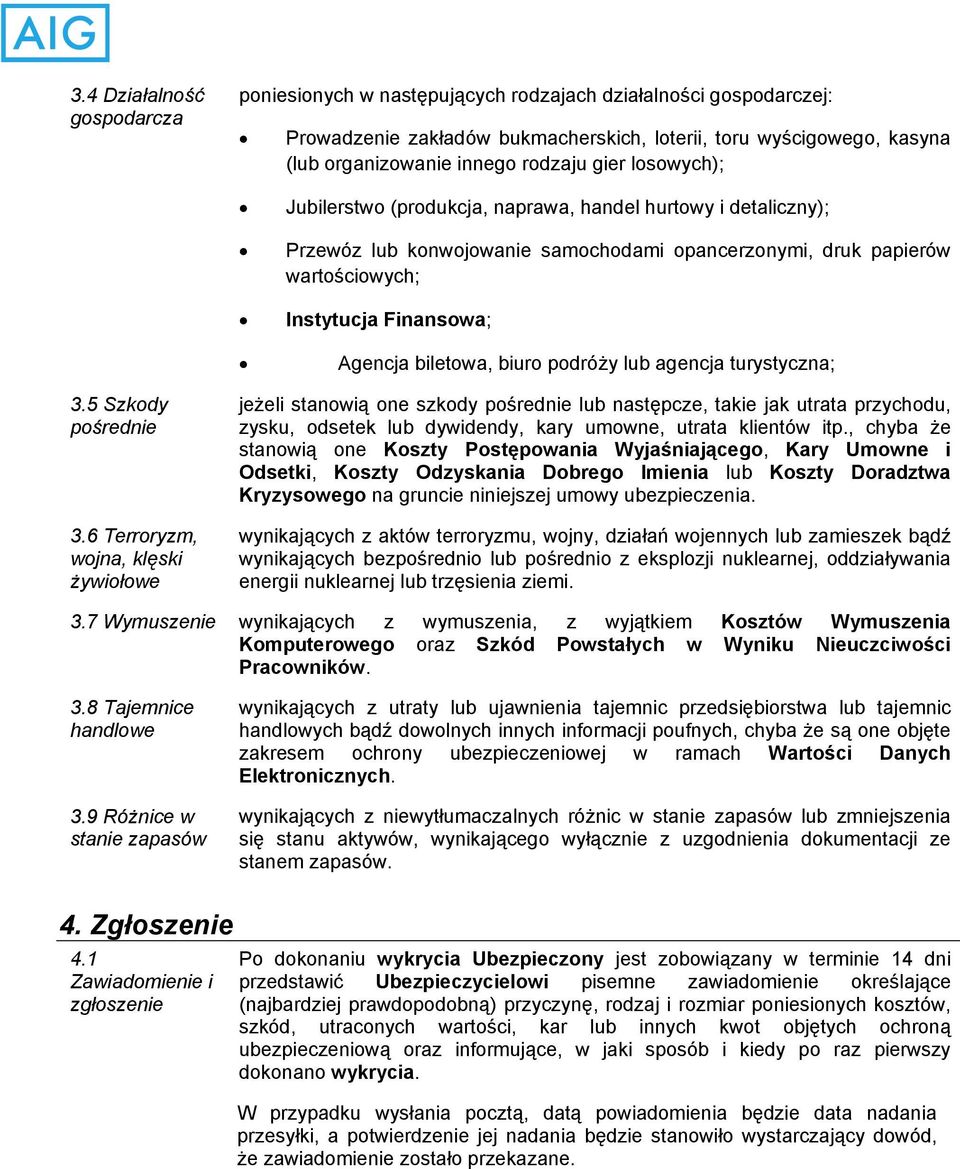 biuro podróży lub agencja turystyczna; 3.5 Szkody pośrednie 3.