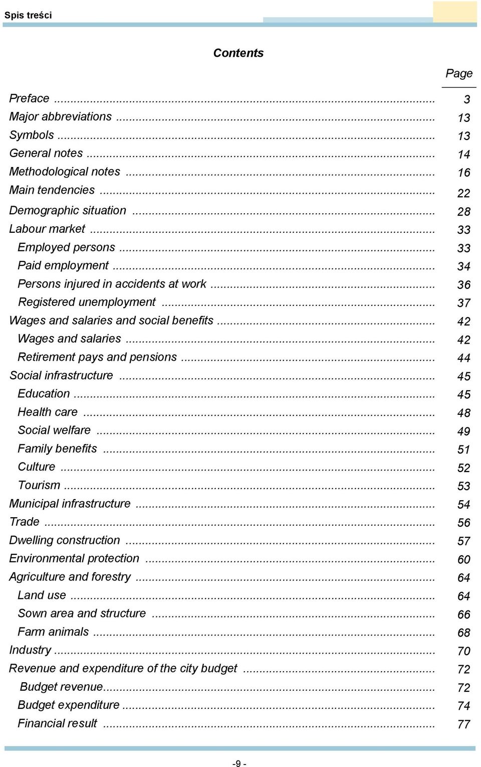 .. 42 Retirement pays and pensions... 44 Social infrastructure... 45 Education... 45 Health care... 48 Social welfare... 49 Family benefits... 51 Culture... 52 Tourism... 53 Municipal infrastructure.