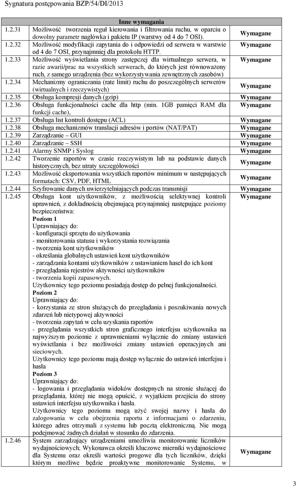 zewnętrznych zasobów) 1.2.34 Mechanizmy ograniczania (rate limit) ruchu do poszczególnych serwerów (wirtualnych i rzeczywistych) 1.2.35 Obsługa kompresji danych (gzip) 1.2.36 Obsługa funkcjonalności cache dla http (min.