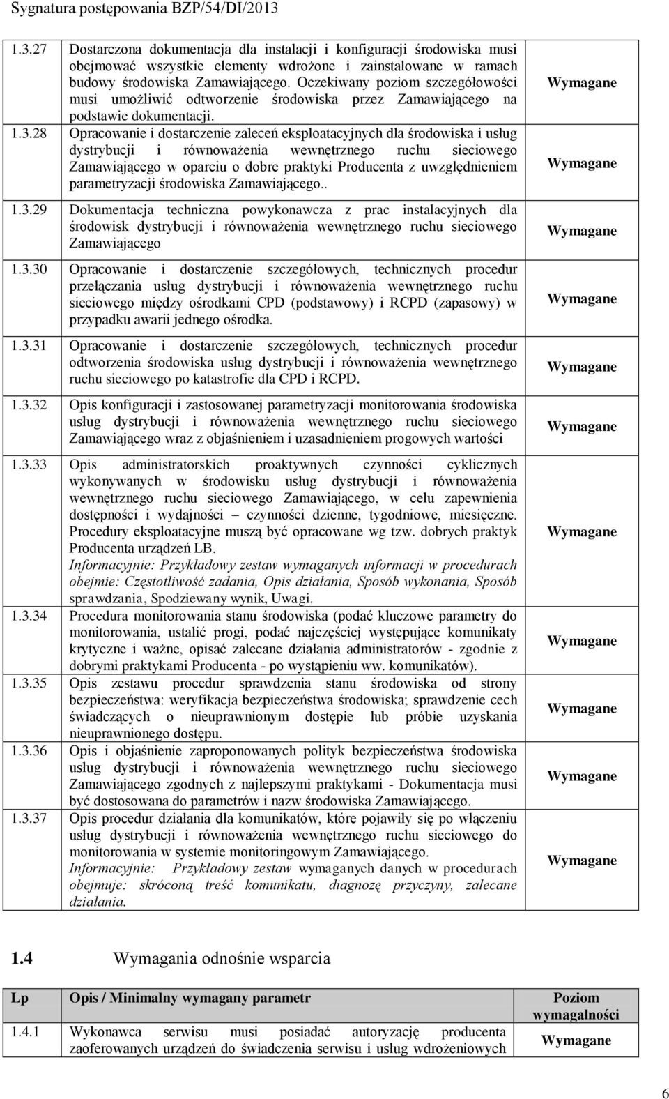 28 Opracowanie i dostarczenie zaleceń eksploatacyjnych dla środowiska i usług dystrybucji i równoważenia wewnętrznego ruchu sieciowego Zamawiającego w oparciu o dobre praktyki Producenta z