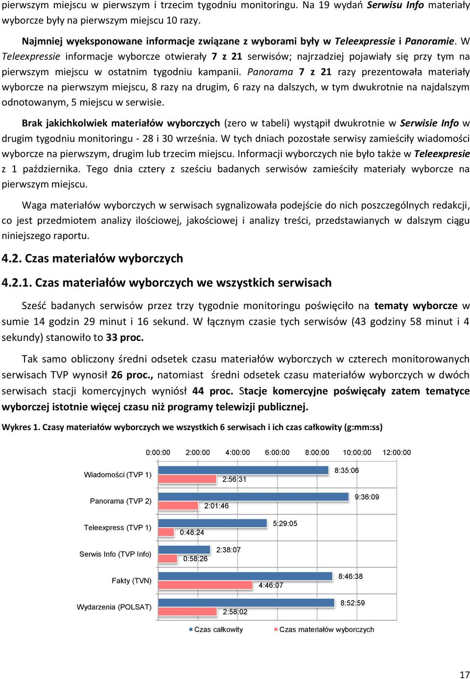 W Teleexpressie informacje wyborcze otwierały 7 z 21 serwisów; najrzadziej pojawiały się przy tym na pierwszym miejscu w ostatnim tygodniu kampanii.