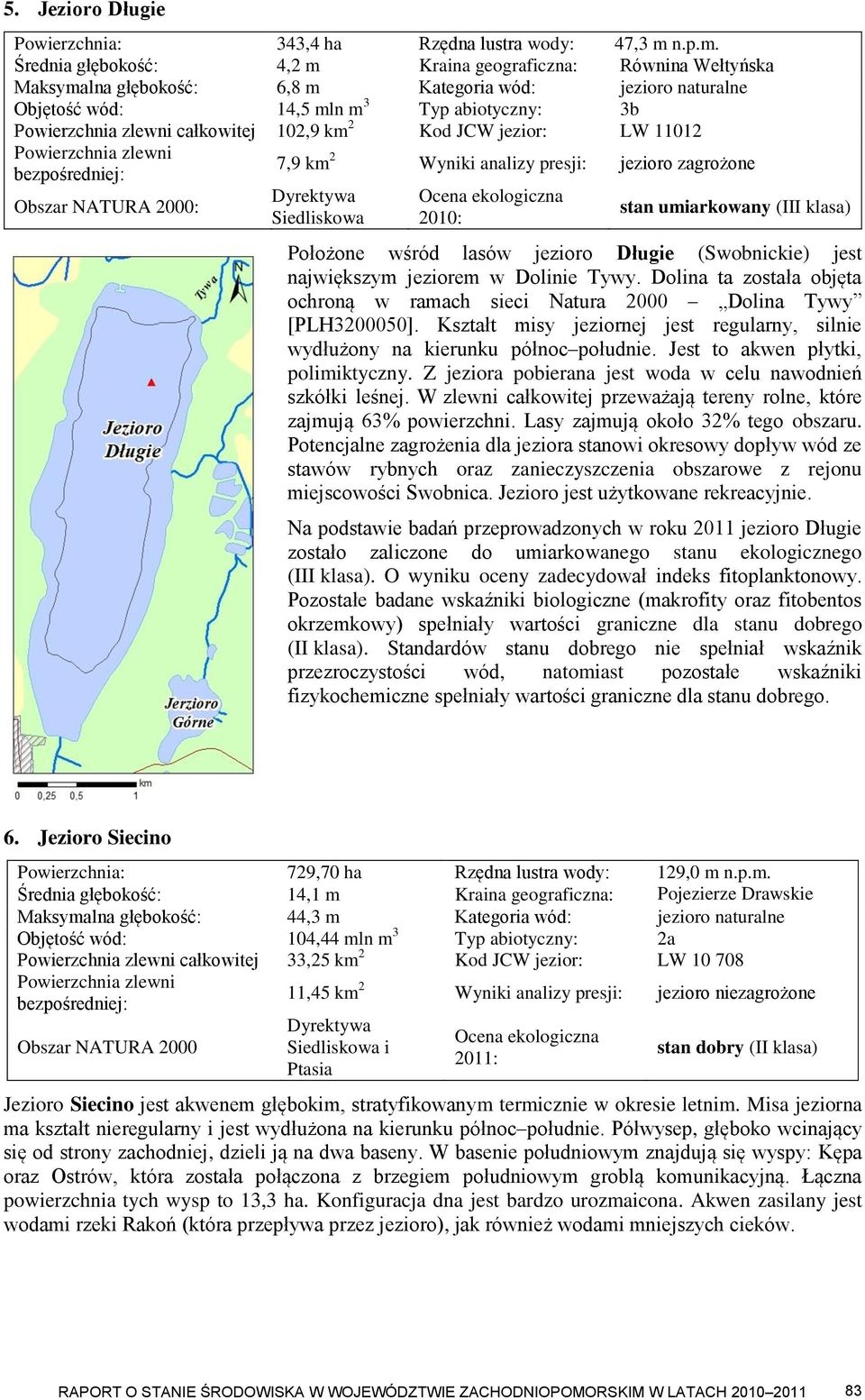 Średnia głębokość: 4,2 m Kraina geograficzna: Równina Wełtyńska Maksymalna głębokość: 6,8 m Kategoria wód: jezioro naturalne Objętość wód: 14,5 mln m 3 Typ abiotyczny: 3b Powierzchnia zlewni