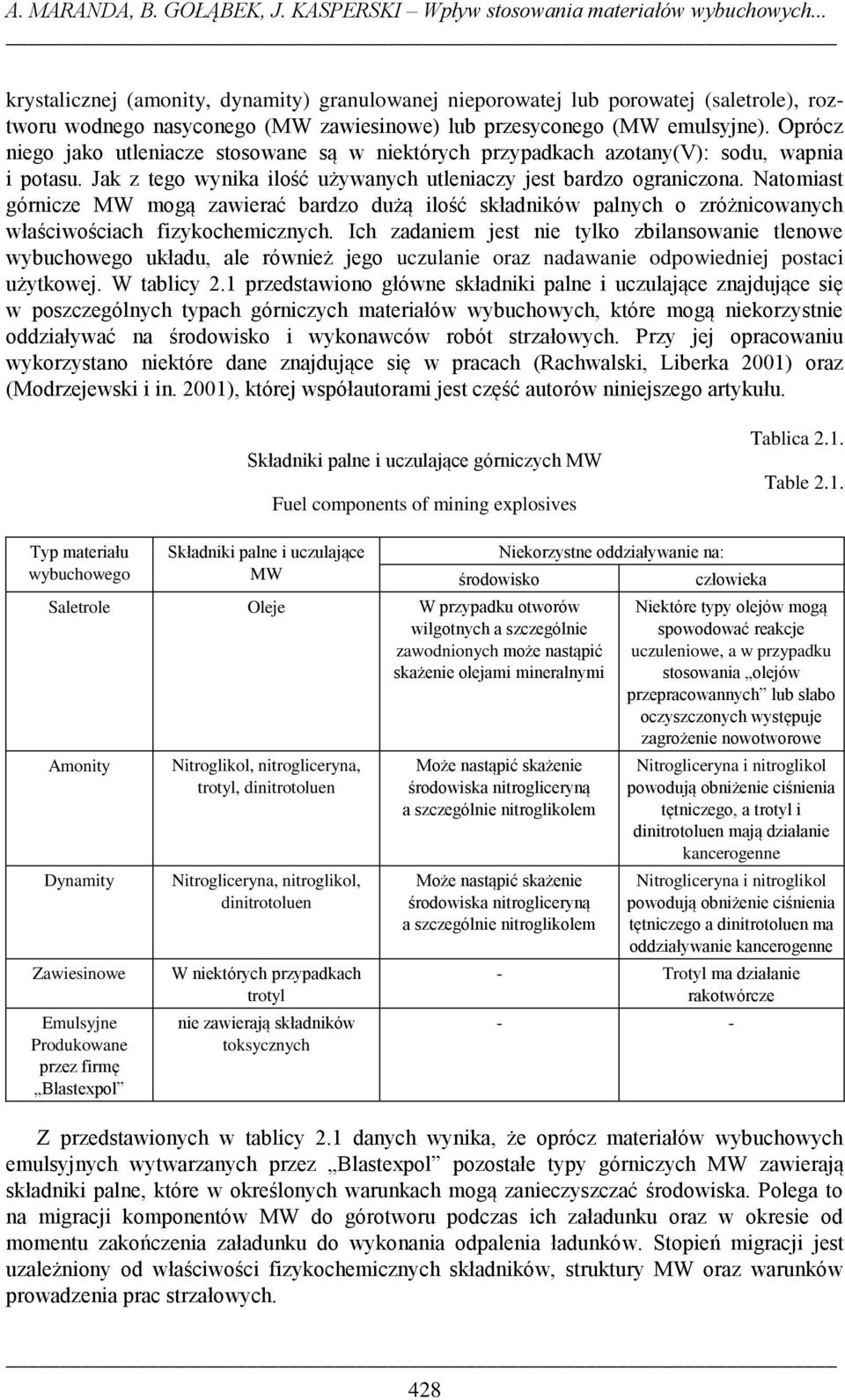 Oprócz niego jako utleniacze stosowane są w niektórych przypadkach azotany(v): sodu, wapnia i potasu. Jak z tego wynika ilość używanych utleniaczy jest bardzo ograniczona.