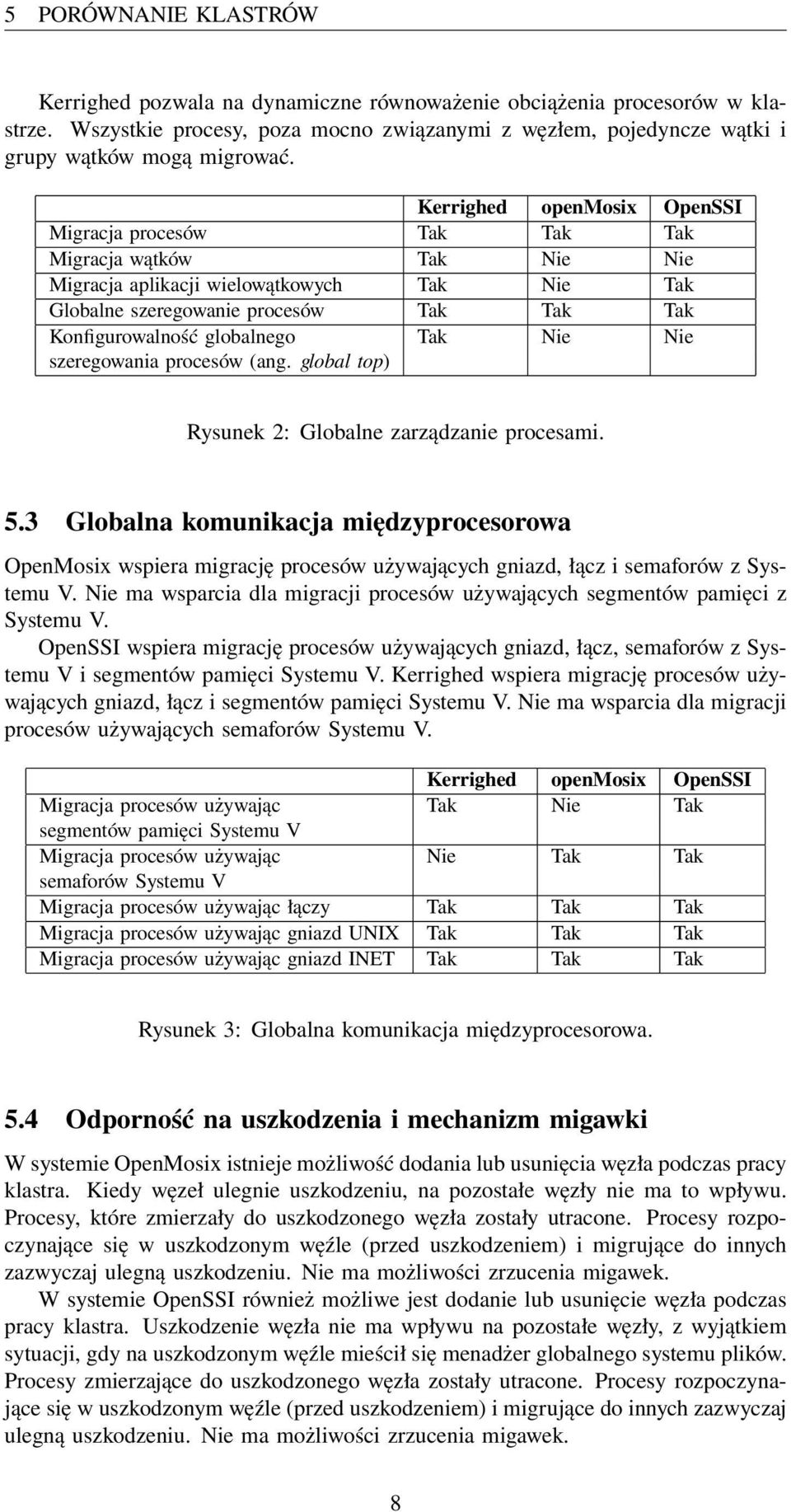 globalnego Tak Nie Nie szeregowania procesów (ang. global top) Rysunek 2: Globalne zarządzanie procesami. 5.