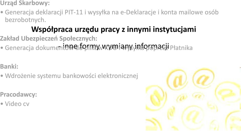 Współpraca urzędu pracy z innymi instytucjami Zakład Ubezpieczeń Społecznych: