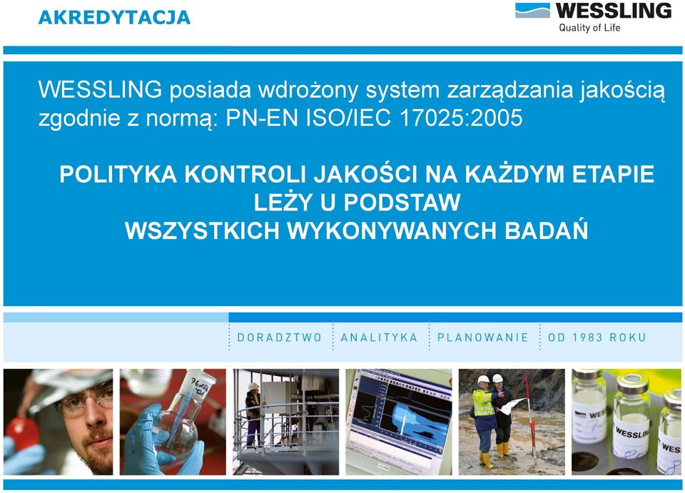 ISO/IEC 17025:2005 POLITYKA KONTROLI JAKOŚCI NA