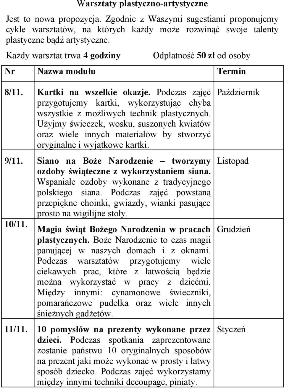 Podczas zajęć przygotujemy kartki, wykorzystując chyba wszystkie z możliwych technik plastycznych.