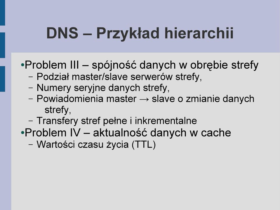 Powiadomienia master slave o zmianie danych strefy, Transfery stref