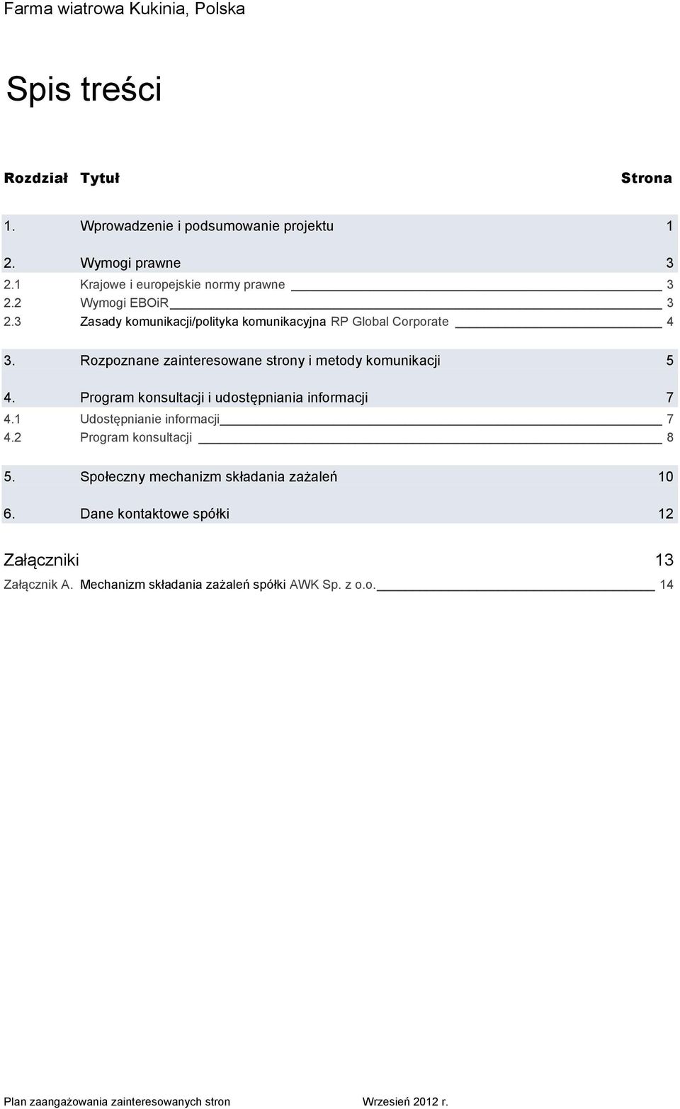 Program konsultacji i udostępniania informacji 7 4.1 Udostępnianie informacji 7 4.2 Program konsultacji 8 5.