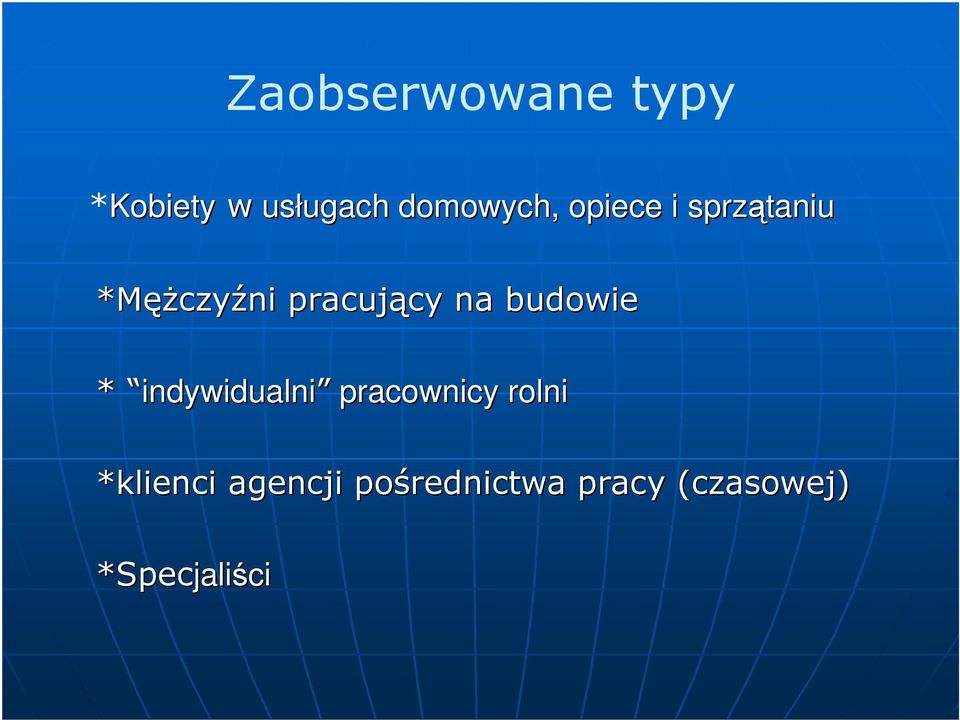 pracujący na budowie * indywidualni pracownicy
