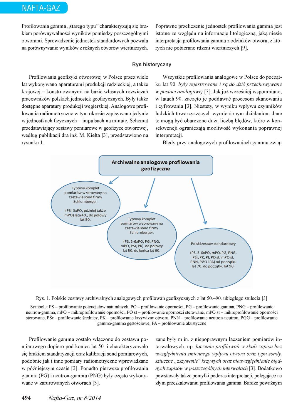 Poprawne przeliczenie jednostek profilowania gamma jest istotne ze względu na informację litologiczną, jaką niesie interpretacja profilowania gamma z odcinków otworu, z których nie pobierano rdzeni