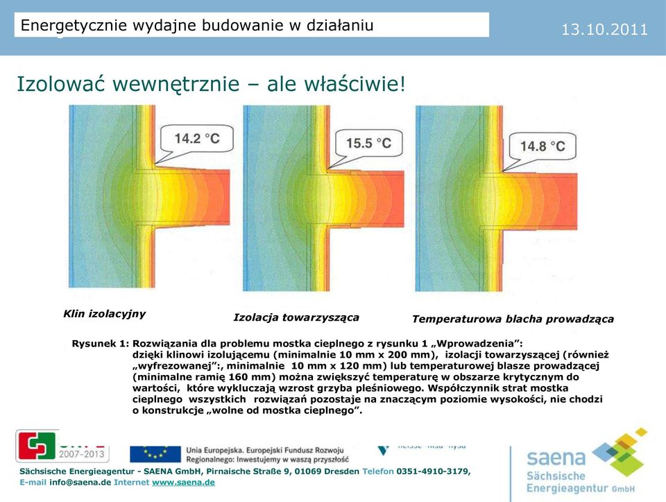 izolującemu (minimalnie 10 mm x 200 mm), izolacji towarzyszącej (również wyfrezowanej :, minimalnie 10 mm x 120 mm) lub temperaturowej blasze prowadzącej (minimalne