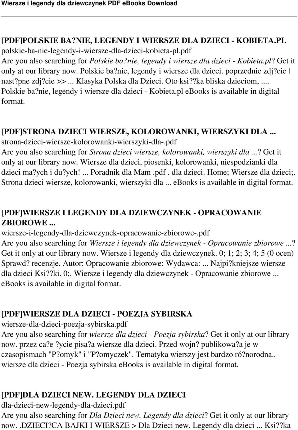 Oto ksi??ka bliska dzieciom,... Polskie ba?nie, legendy i wiersze dla dzieci - Kobieta.pl ebooks is available in digital format. [PDF]STRONA DZIECI WIERSZE, KOLOROWANKI, WIERSZYKI DLA.