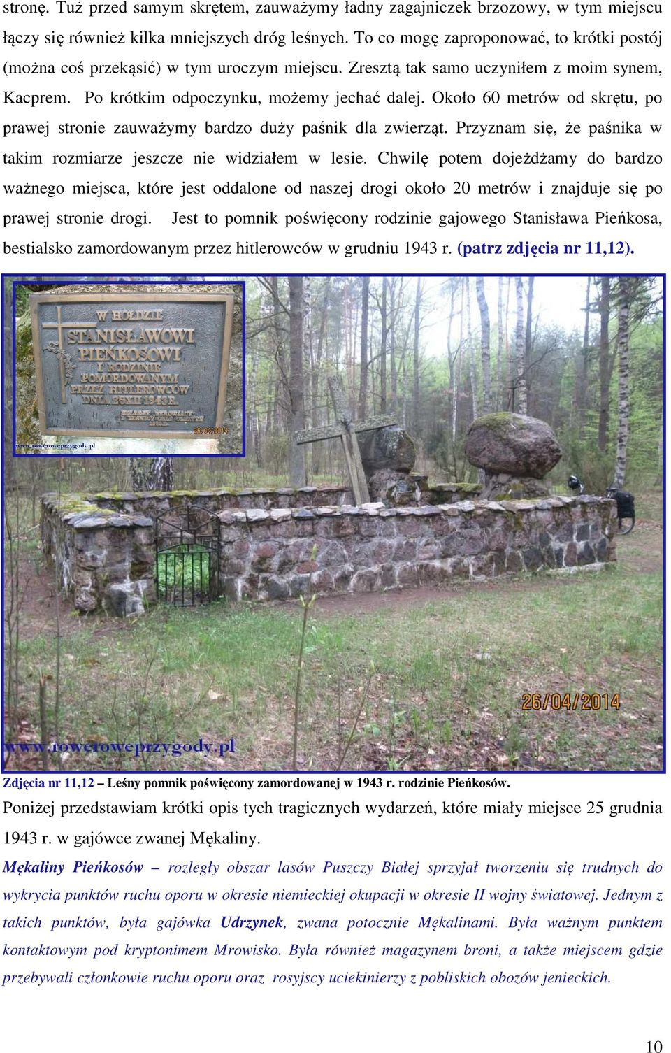 Około 60 metrów od skrętu, po prawej stronie zauważymy bardzo duży paśnik dla zwierząt. Przyznam się, że paśnika w takim rozmiarze jeszcze nie widziałem w lesie.