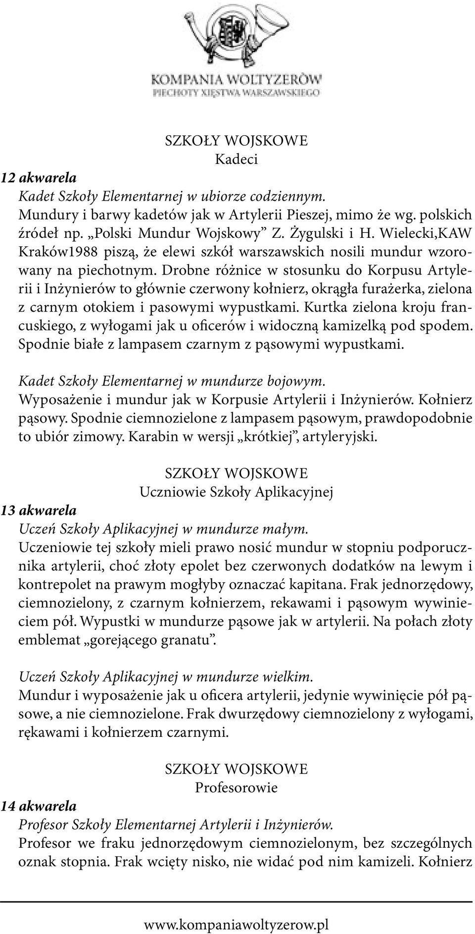 Drobne różnice w stosunku do Korpusu Artylerii i Inżynierów to głównie czerwony kołnierz, okrągła furażerka, zielona z carnym otokiem i pasowymi wypustkami.