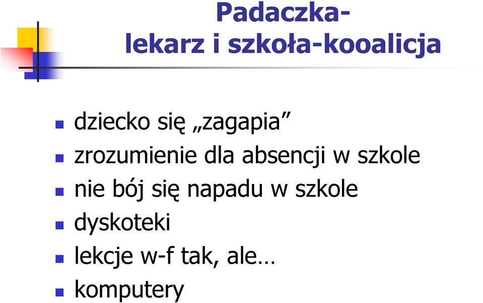 absencji w szkole nie bój się napadu w