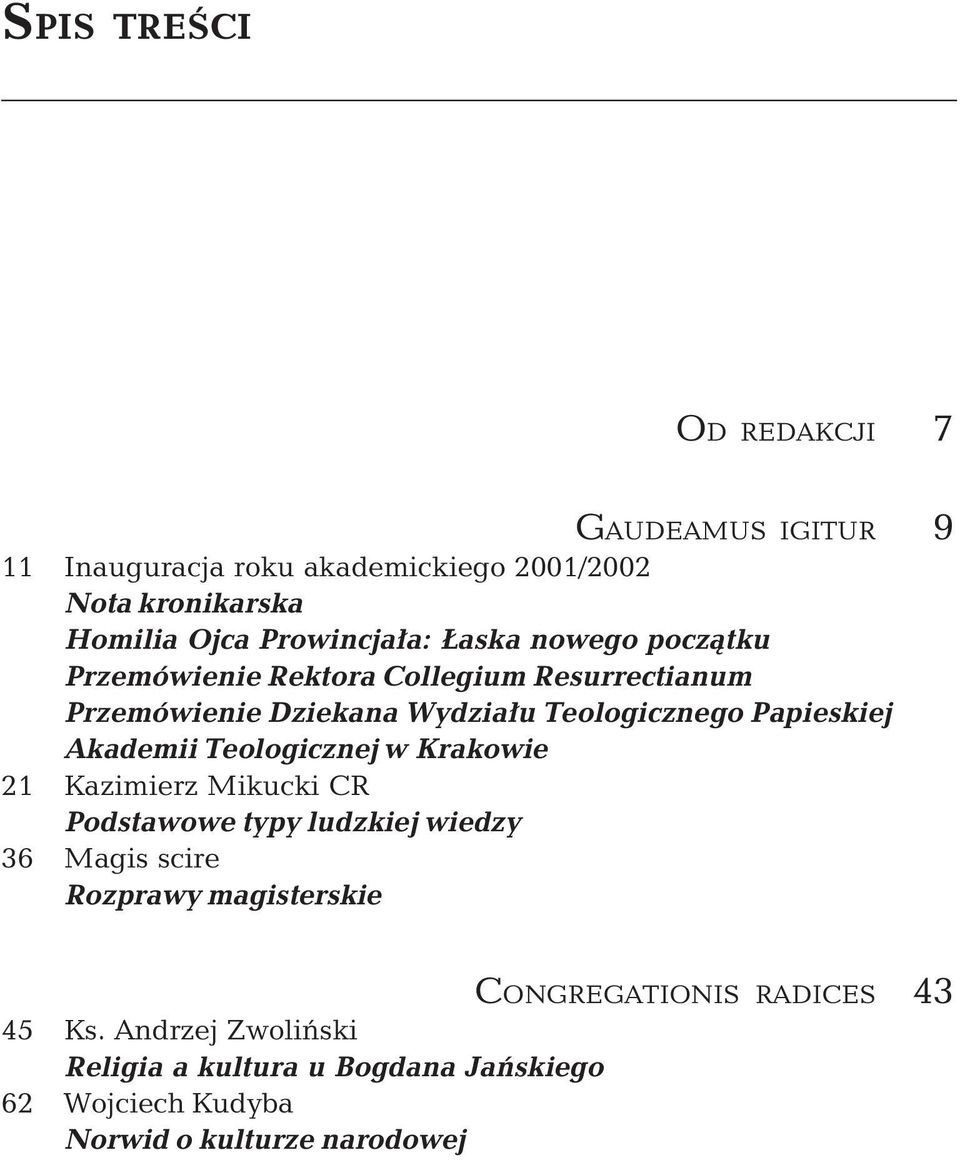 Papieskiej Akademii Teologicznej w Krakowie 21 Kazimierz Mikucki CR Podstawowe typy ludzkiej wiedzy 36 Magis scire Rozprawy