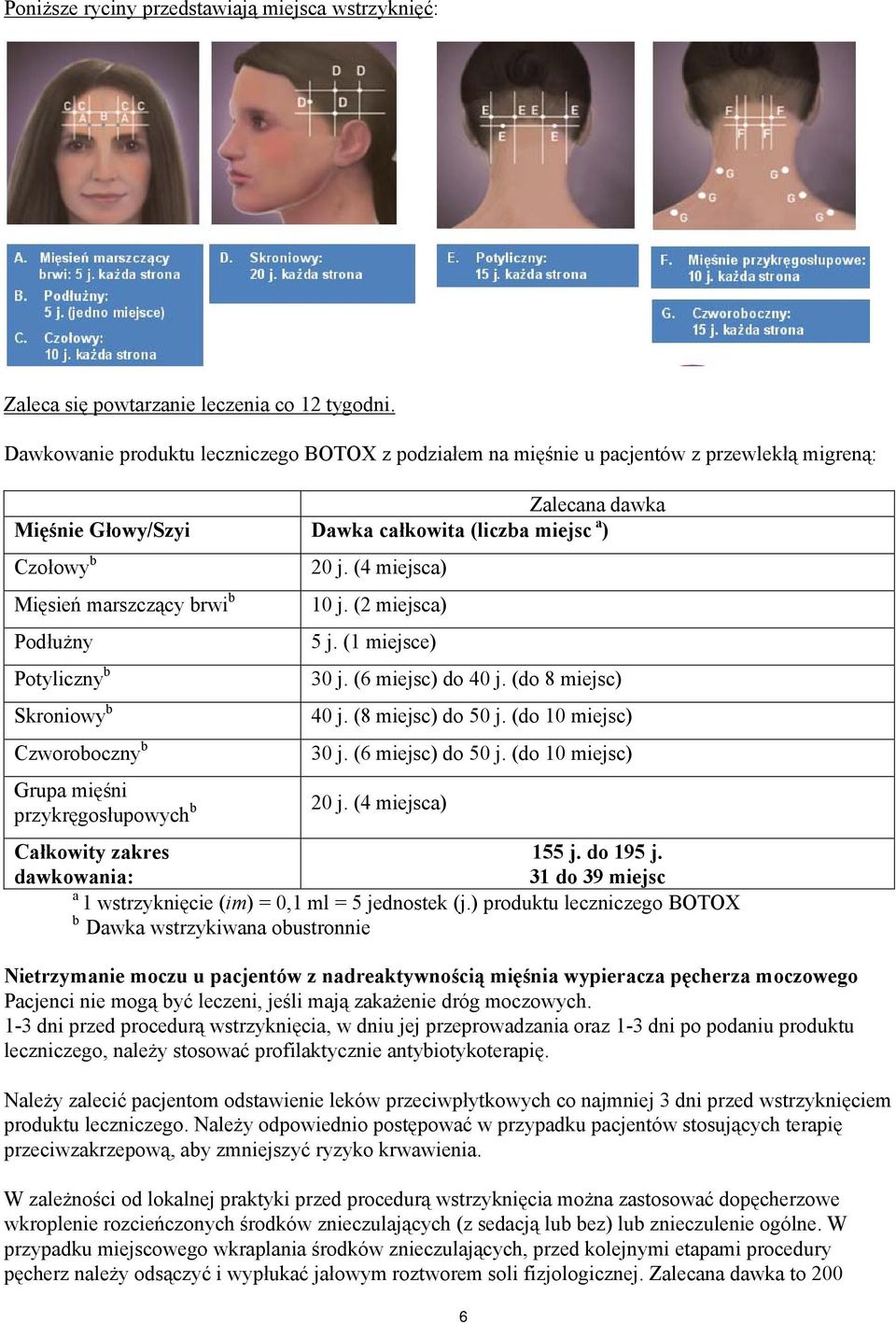 Podłużny Potyliczny b Skroniowy b Czworoboczny b Grupa mięśni przykręgosłupowych b 20 j. (4 miejsca) 10 j. (2 miejsca) 5 j. (1 miejsce) 30 j. (6 miejsc) do 40 j. (do 8 miejsc) 40 j.